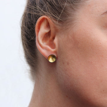 Jenifer Wall - Yellow Gold Cup Ear Studs