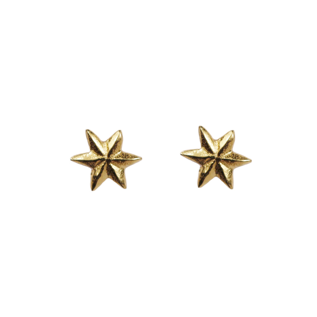 Momocreatura Micro Star Stud Earrings Gold Plate