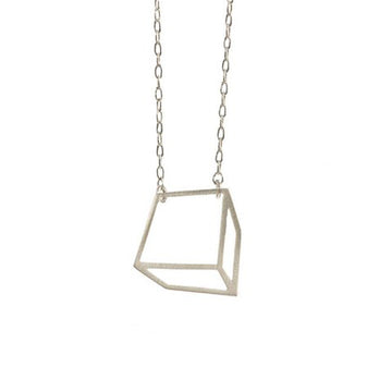 Shimell & Madden Silver Cuboid Necklace